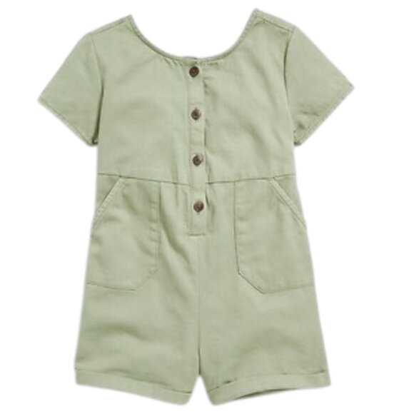 Old Navy Tie-Back Short-Sleeve Twill Utility Romper for Toddler Girls Size 5T - Picture 1 of 4